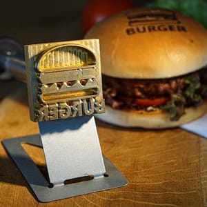 Branding iron with custom logo for restaurant food